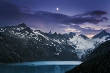 Landscape nature mountains lake moon glacier snowy peak Custom Gaming Mat Desk
