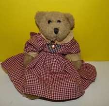 Small 10" Vintage Boyds Bears Patsy Red Gingham Dress Retired