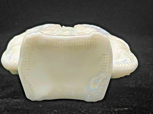 Jarrón jardinera doble cabeza de elefante iridiscente de vidrio con leche - Imagen 7 de 7