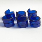 Postmodern Blue Transparent Lucite Plastic Double Twist Spiral Napkin Rings 6pc