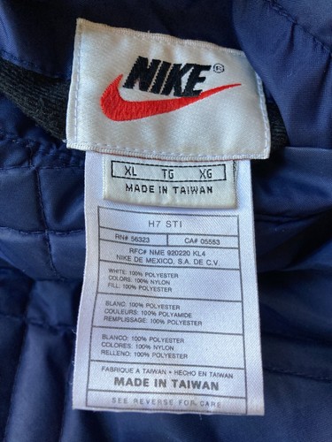 Nike Big Swoosh Jacket Mens sz XL Logo Vtg 90s Reversible Quilted Coat White Tag - Picture 2 of 11