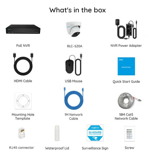 Reolink 8CH 2TB NVR 5MP Outdoor Wired PoE Security Camera System Audio Recording - Picture 11 of 19