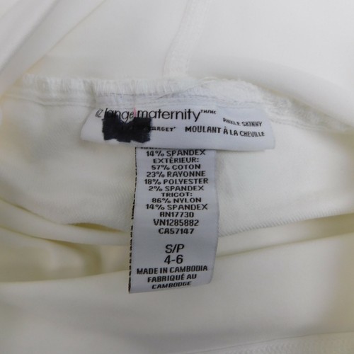 Liz Lange Maternity Flex-Panel Skinny-Leg Ankle Jeans - 4-6 Small, White #9226 - Picture 4 of 6