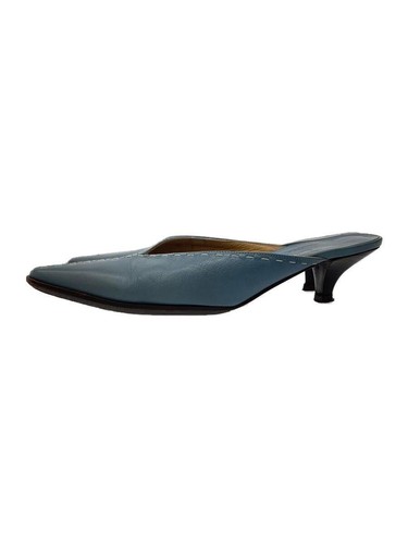 Auth HERMES Mule Stitch Size 35.5 / US 5 Blue Leather #1447