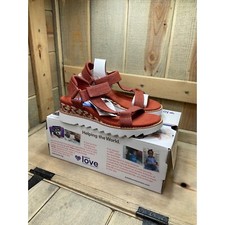 NEW US6 Bobs By Skechers 113864 Desert Kiss Tea Time Sandal Brick Flat Sandals