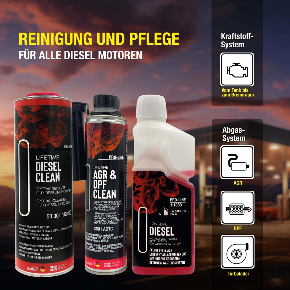 LIFETIME Diesel Additiv All in One Reinigungs-Kur für 12 Tanks DPF AGR | 1900ml - Bild 2 von 4