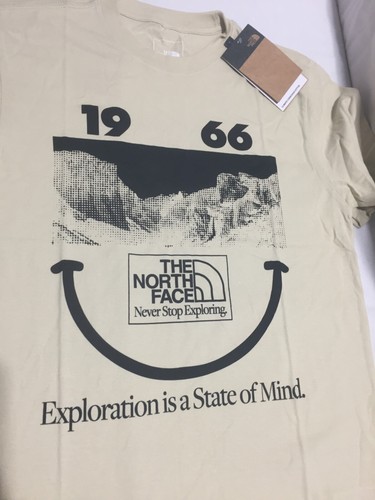 K444 THE NORTH FACE 1966 Smiley Face T-Shirt Tee Gravel Mens Size XS - Picture 2 of 7