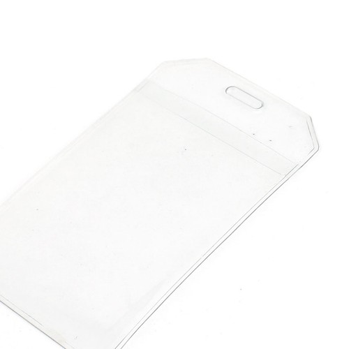 Transparent Plastic Vertical Name Tag Business   ID Work Badge Card Holder - Picture 5 of 6