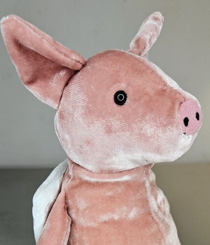 New Jellycat London Piggy Might Fly Retired Velvet 11" Pig Plush Stuffed Animal - Picture 10 of 10