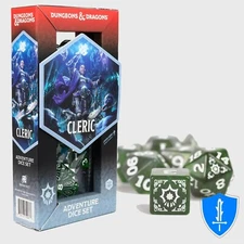 Cleric Class Dice - Set of 15 Green - Sirius Dice D&D RPG