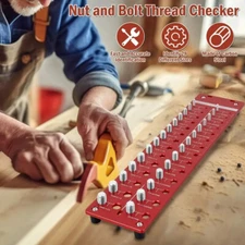28 Nut and Bolt Inch and Metric Thread Checker Screw Thread Identifier Gauge