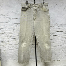 Guess Georges Marciano Vtg 90s Jeans Leather Trim Made in USA Denim Distressed