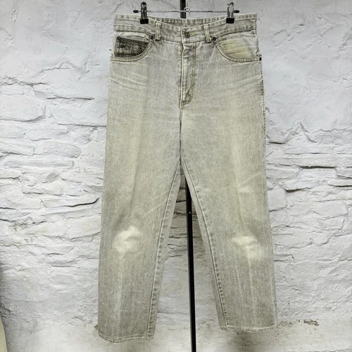 Guess Georges Marciano Vtg 90s Jeans Leather Trim Made in USA Denim Distressed