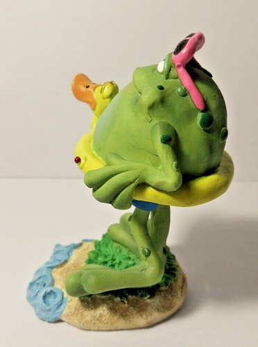 TOADILY YOURS Russ Berrie Figurine Swimming Bobble Frog Toad 25409 - Picture 5 of 11