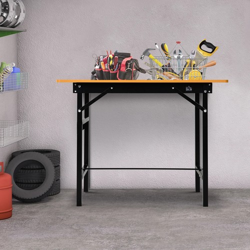Heavy Duty Folding Garage Table Work Bench Steel Frame Workstation with Ruler UK - Picture 10 of 12