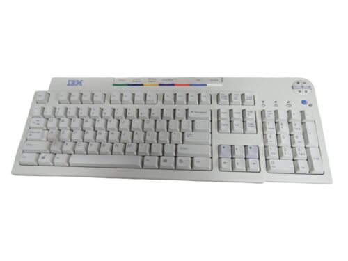 IBM KB-9930 White PS 2 Multimedia PC Keyboard Vintage - NOS w/ Box & Hand Rest - Picture 2 of 8