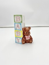Vintage Planter Ceramic Teddy Bear Baby LBK Flower Arrangement Nursery Decor.