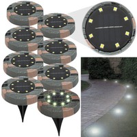 Lunartec 8Er-Set Solar-Akku-Bodenleuchten Mit 8 Leds, Warmweiß, IP44