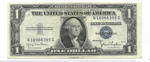 1935D $1 Silver Certificate - Scarce NG Block, Normal Width - V. Ch AU - Picture 1 of 2
