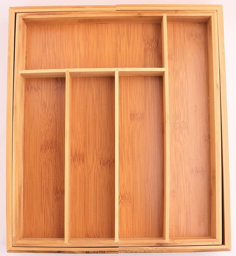Bambus Besteckkasten 7 Fächer Organizer für Schublade N Utensilien Halter - Bild 6 von 7