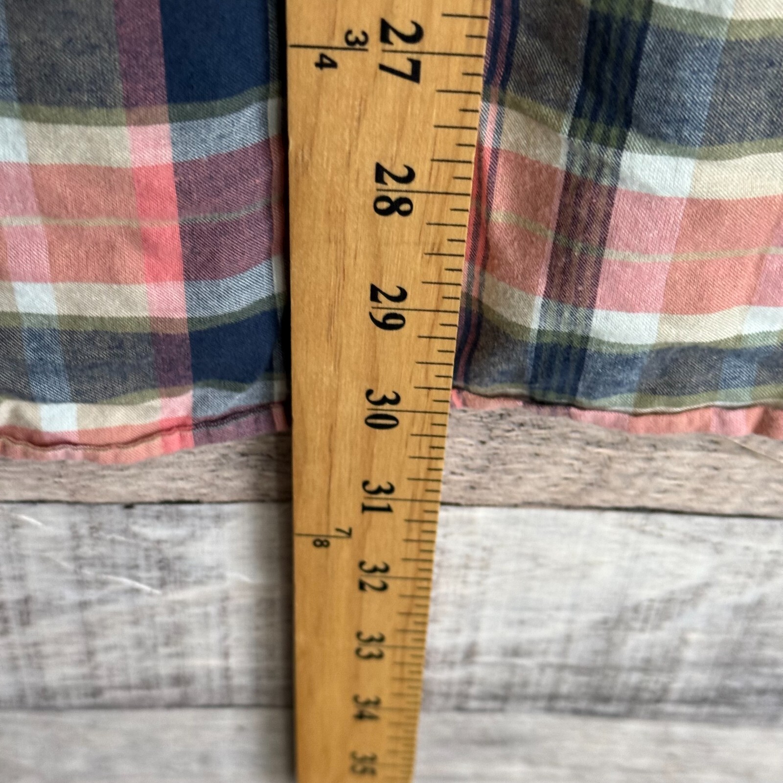 J Crew Summer Plaid Shirt Mens XL Red Plaid Button Up Long Sleeve Casual Modern