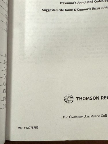 O'CONNOR'S TEXAS CPRC plus, 2024-2025 ed. Annotated Codes Series Free Shipping - Picture 6 of 6