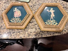 Pair of Art Deco Fashion Painting in Original Art Deco Frames - Russian Artist