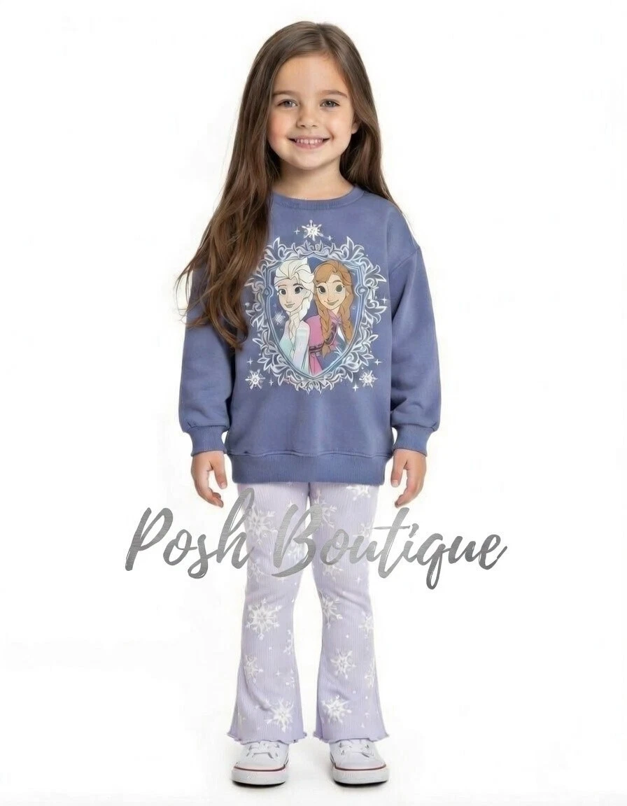 Frozen Elsa Toddler Girls Outfit Sweatshirt Pants Set 2T 3T 4T 5T Disney Anna