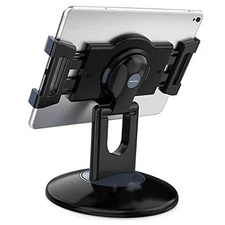  Retail Kiosk iPad Stand, 360° Rotating Commercial POS Tablet Stand, Fits Black