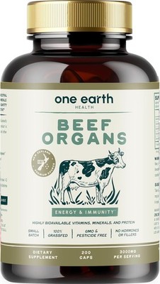 New Zealand 100% Grass Fed Beef Organs   (200 Count, 200 Count (Pack of 1) 