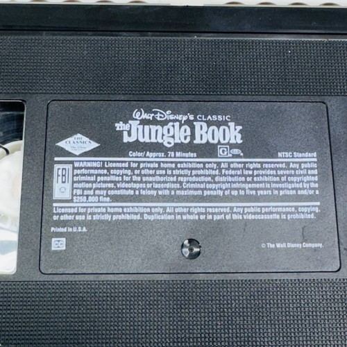 The Jungle Book (VHS, 1991 Clamshell) Walt Disney Black Diamond The Classics - Picture 7 of 7