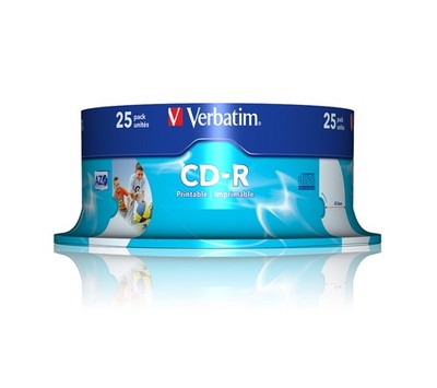 VERBATIM CD-R AZO 700MB 52x Speed 25er Spindel Wide Inkjet bedruckbar Rohlinge