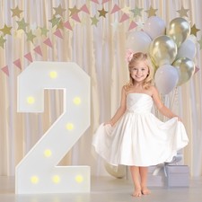 2nd Birthday Decorations Marquee Numbers, 2.3FT Large Light up Number 2 for B...