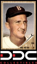 1962 Topps #444 Ted Wills Boston Red Sox Excellent