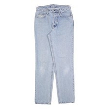 Jeans Donna Blu Denim Regular Straight Cotone Chiusura a Bottone W30 L31 Classic