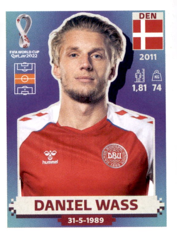 Daniel Wass Denmark 2022 Panini World Cup Sticker #DEN 15