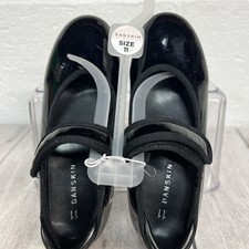 Danskin Tap Dance Shoes Black Patent Leather Girls Size 11