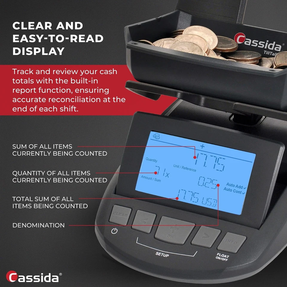 Professional Money Counting Scale Bill Counter (Till Tally), 1 Pack, Black - Image 3 of 4