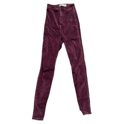 AMERICAN APPAREL Girl's Maroon Cotton Velour (Made in the USA) Pants-Size XXS