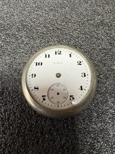 VINTAGE 18 SIZE ELGIN POCKET WATCH OPEN FACE For Parts Repair