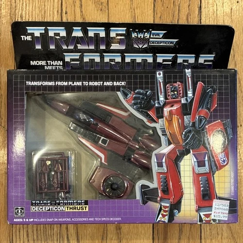 Transformers Decepticon Thrust Action Figure Transforming Airplane 1985 Accesso…
