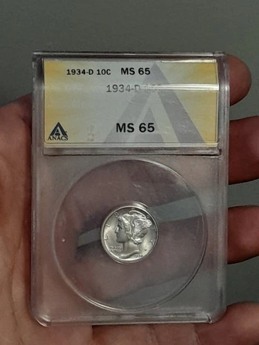1934- D Mercury Dime MS65 ANACS