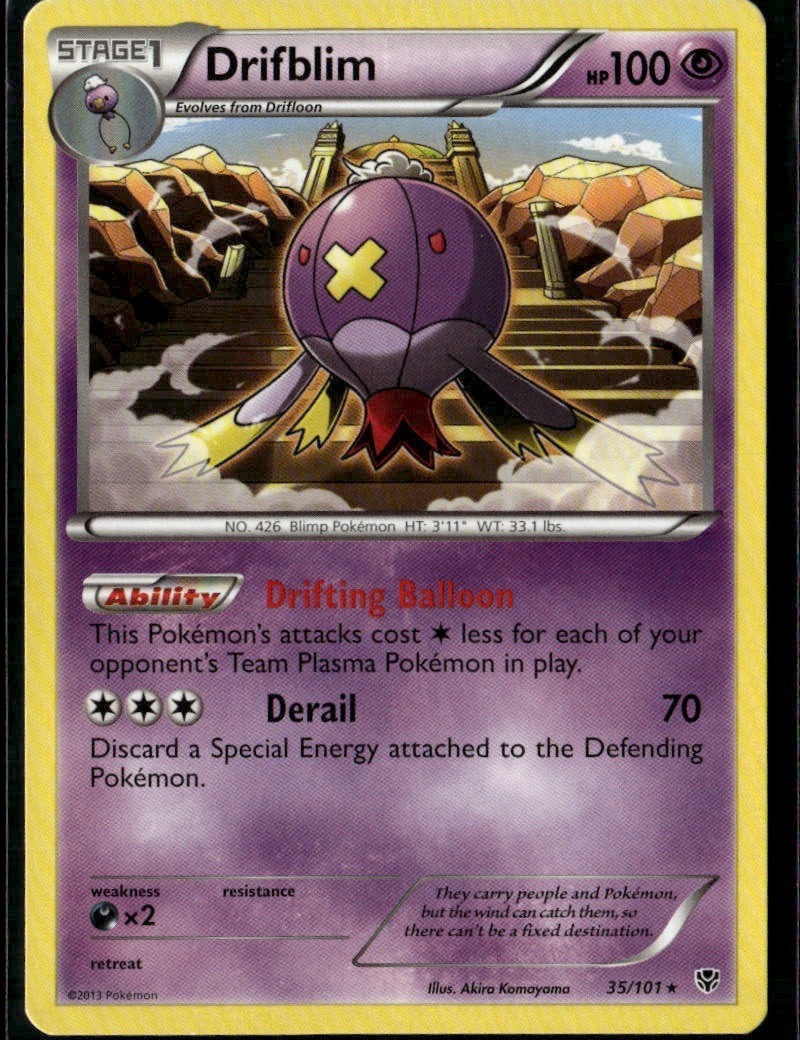 Drifblim Rare Plasma Blast 35/101 Psychic Pokemon Card
