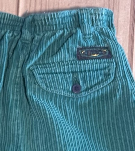Vintage Gymboree 90s Corduroy Pleat Front Pants Size XXL Rainbow Tag Teal - Picture 8 of 8