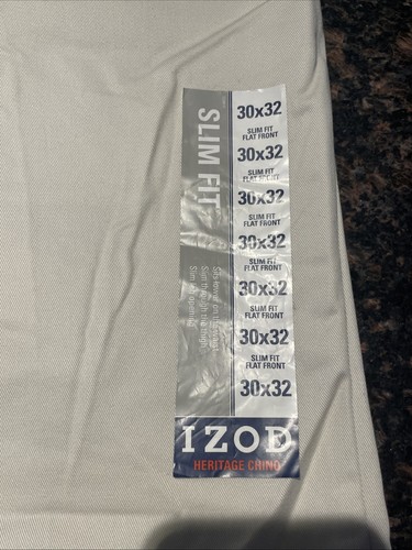 NWT IZOD Pants Mens 30x32 Pumice American Chino Slim Fit Smooth Touch Cotton - Picture 8 of 9