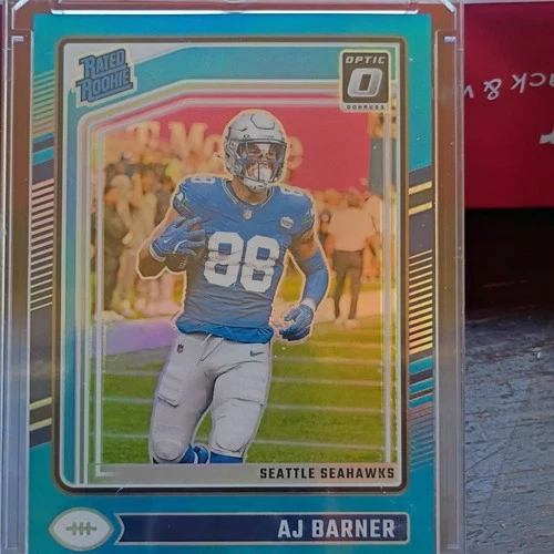Panini 2024 Donruss Optic AJ Barner Seahawks Rated Rookie #204 Aqua Prizm /299