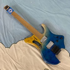 Headless Electric Guitar Solid Basswood Body Modern Design Scuba blue