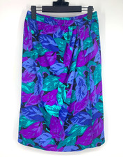 Jantzen Skirt Womens Size Small Wrap Blue Floral Print Pull On Vintage Swimwear