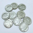 ROOSEVELT SILVER DIMES LOT OF 10 - 90% SILVER CIRCULATED COINS FREE SHIP #8692