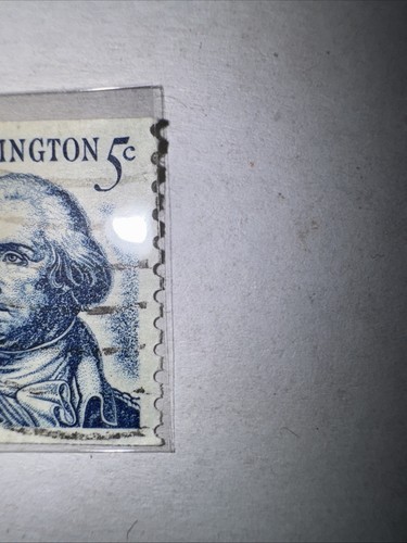 Vintage George Washington Five Cent Stamp Blue Rare Ungraded Scott 1283 Used - Bild 4 von 5